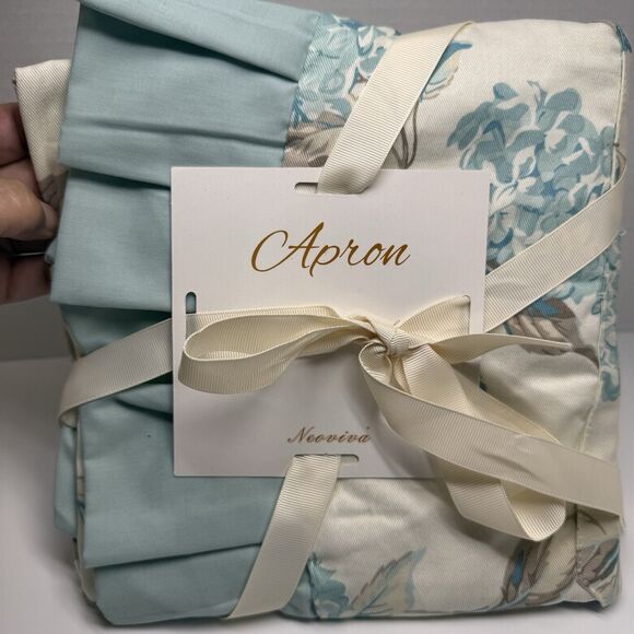 Neoviva Kathy 100% Cotton Ruffle Pocketed Double Layered Floral Apron New - Picture 6 of 7